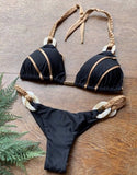 Two Piece Swimwear Halter Bikini Set Sexy Ladies Bathing Suit for Woman Tie Two Sides