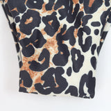 Bikini three piece leopard print skirt suspenders