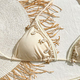 Off-White Halter Triangle Bikini Set