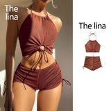 Women's Two Pieces Sexy Halter Swimsuit Set